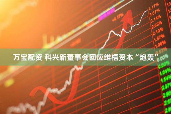 万宝配资 科兴新董事会回应维梧资本“炮轰”