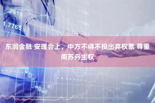 东润金融 安理会上，中方不得不投出弃权票 尊重南苏丹主权