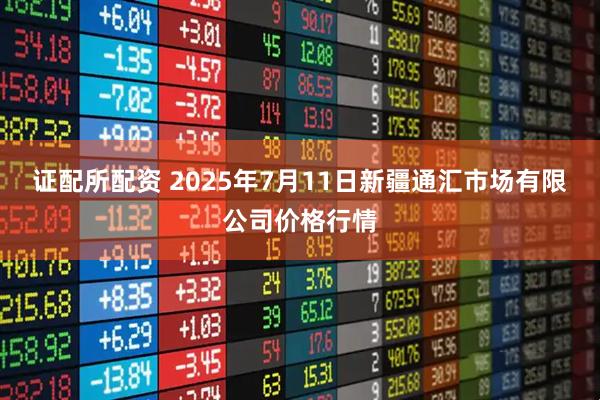 证配所配资 2025年7月11日新疆通汇市场有限公司价格行情