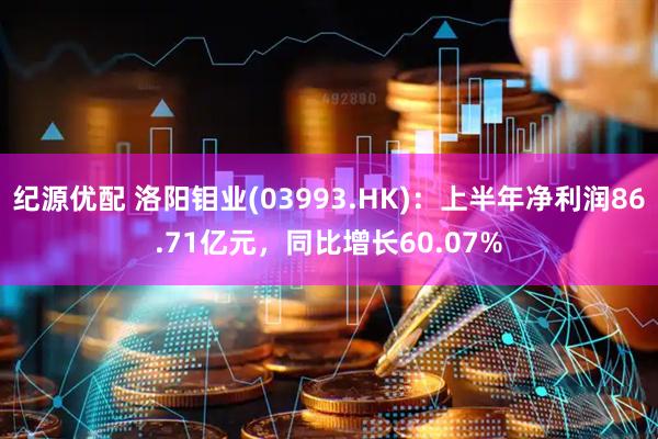 纪源优配 洛阳钼业(03993.HK)：上半年净利润86.71亿元，同比增长60.07%